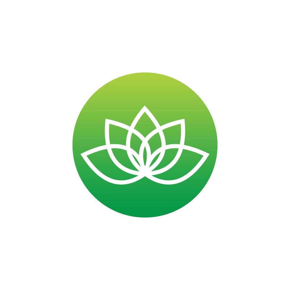 Kreis grüner Lotus-Logo-Design vektor