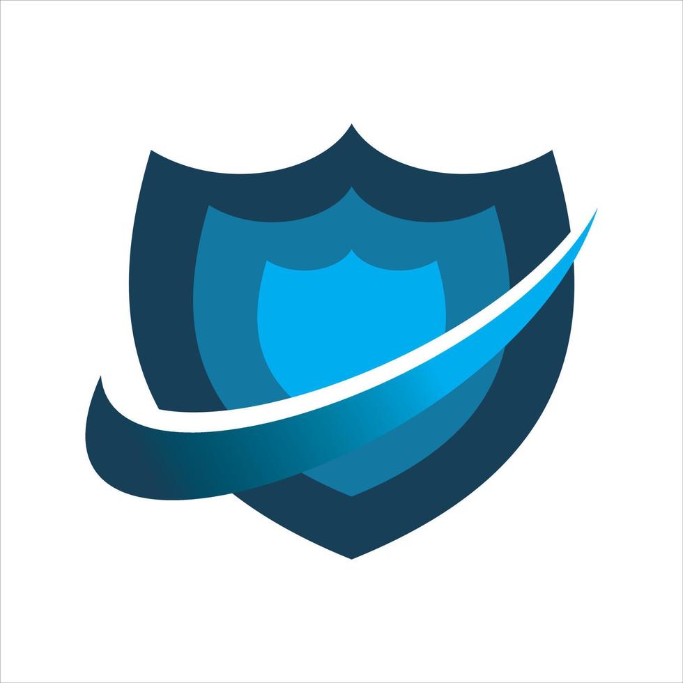 blaues sicheres Schild-Logo-Design vektor