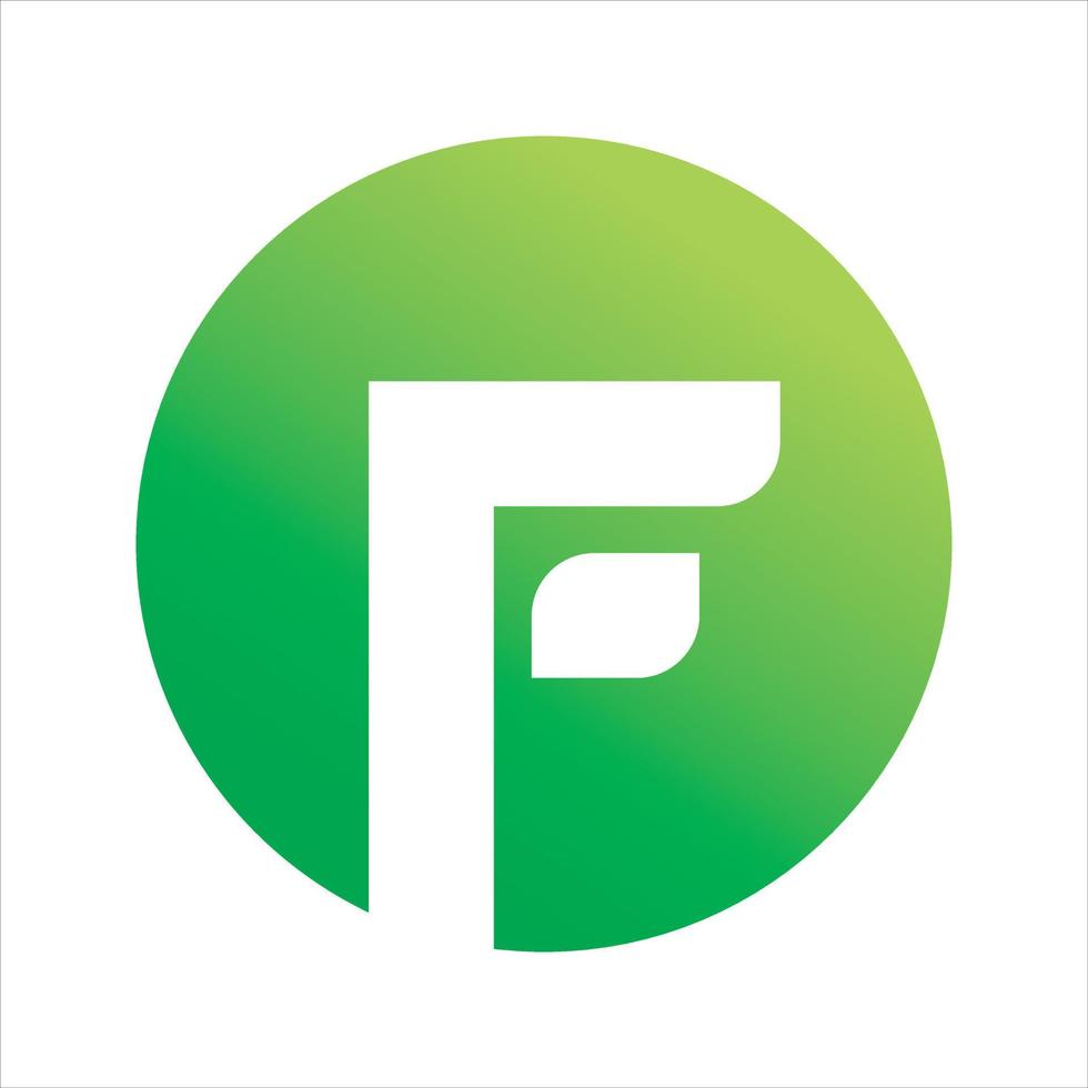 grüner kreis buchstabe f logo design vektor