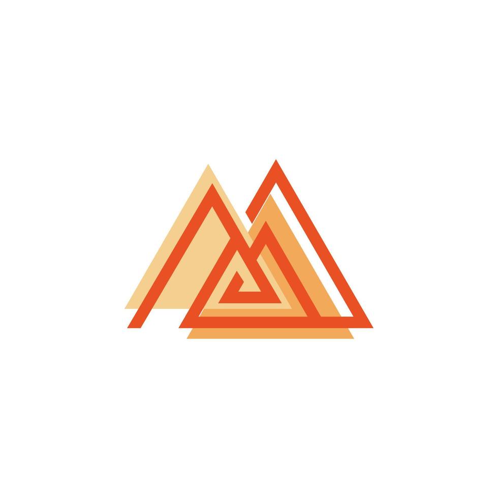 dreieck rot linie form berg initial m buchstabe logo design vektor