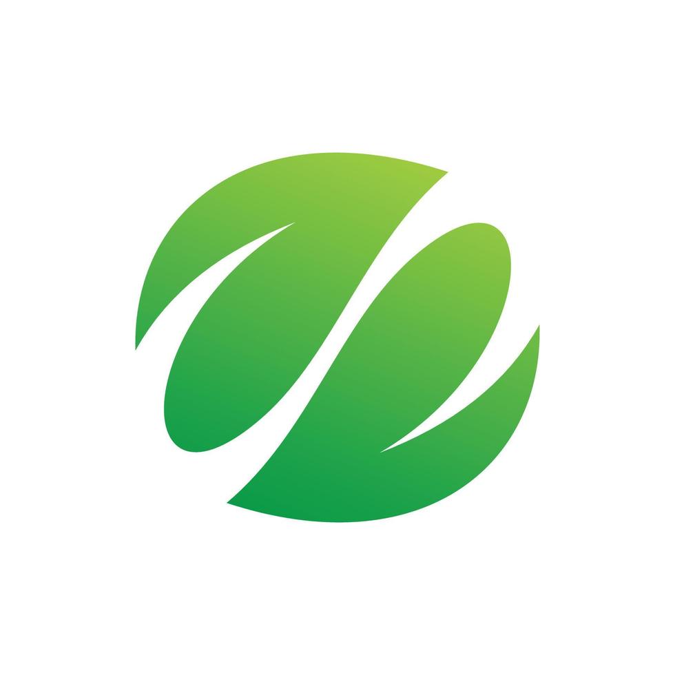 Kreis grünes Naturblatt-Logo-Design vektor
