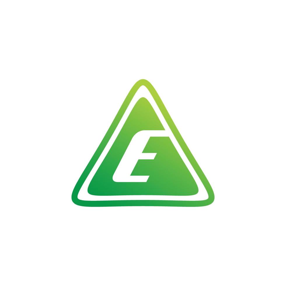 grünes dreieck buchstabe e logo design vektor