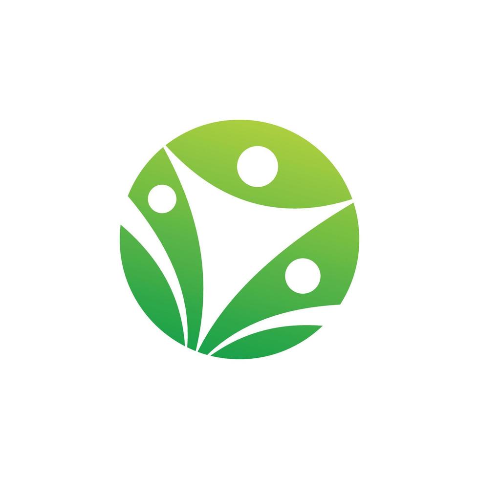 grön cirkel människor gemenskap logotyp design vektor