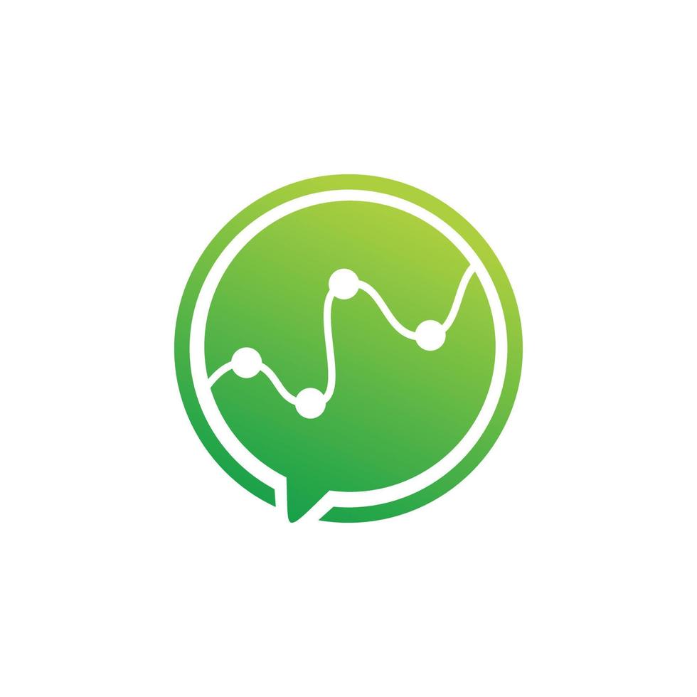grön cirkel Diagram chatt logotyp design vektor