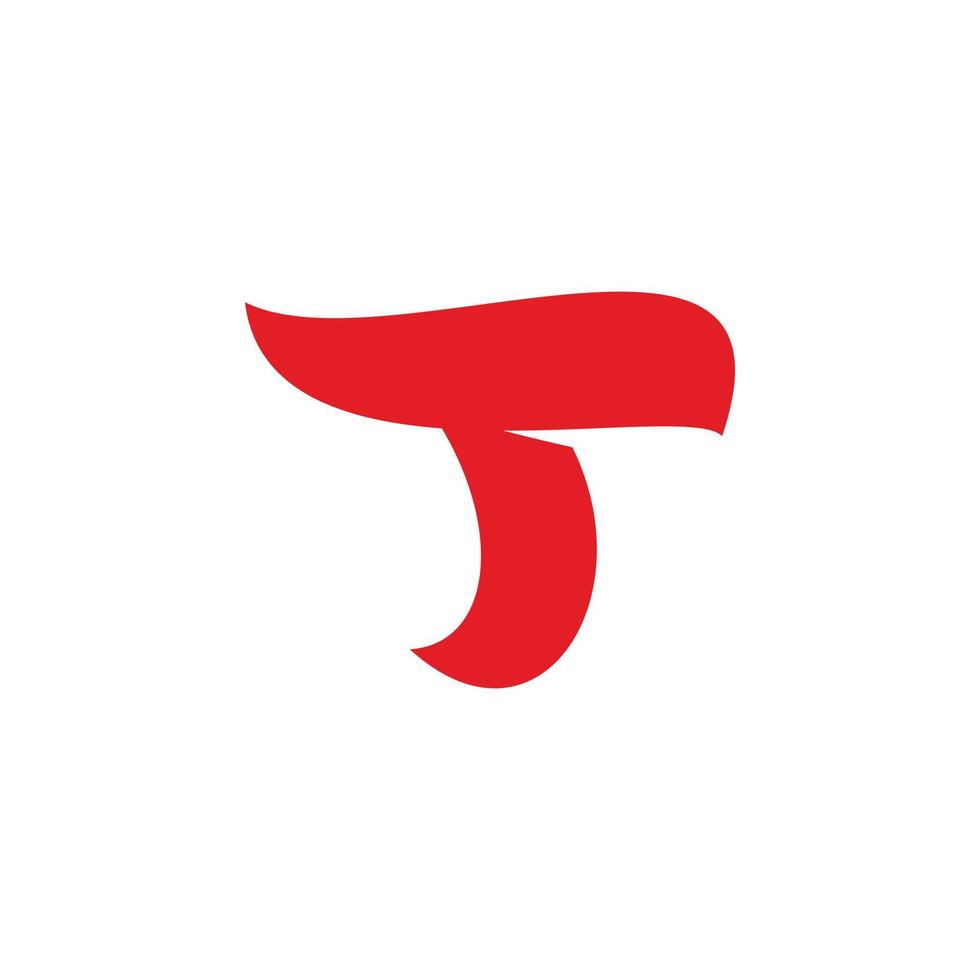 röd första brev t logotyp design vektor