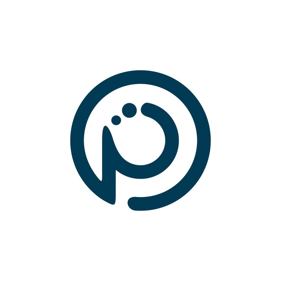 cirkel bokstaven p logotyp design vektor