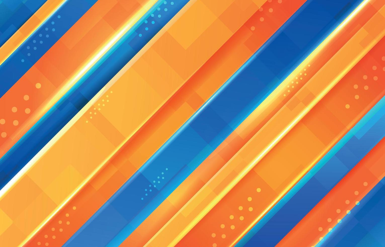 abstrakter diagonaler blauer und orangefarbener Hintergrund vektor