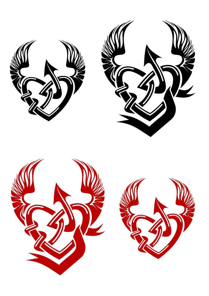 Stammes-Tattoo mit Herz vektor