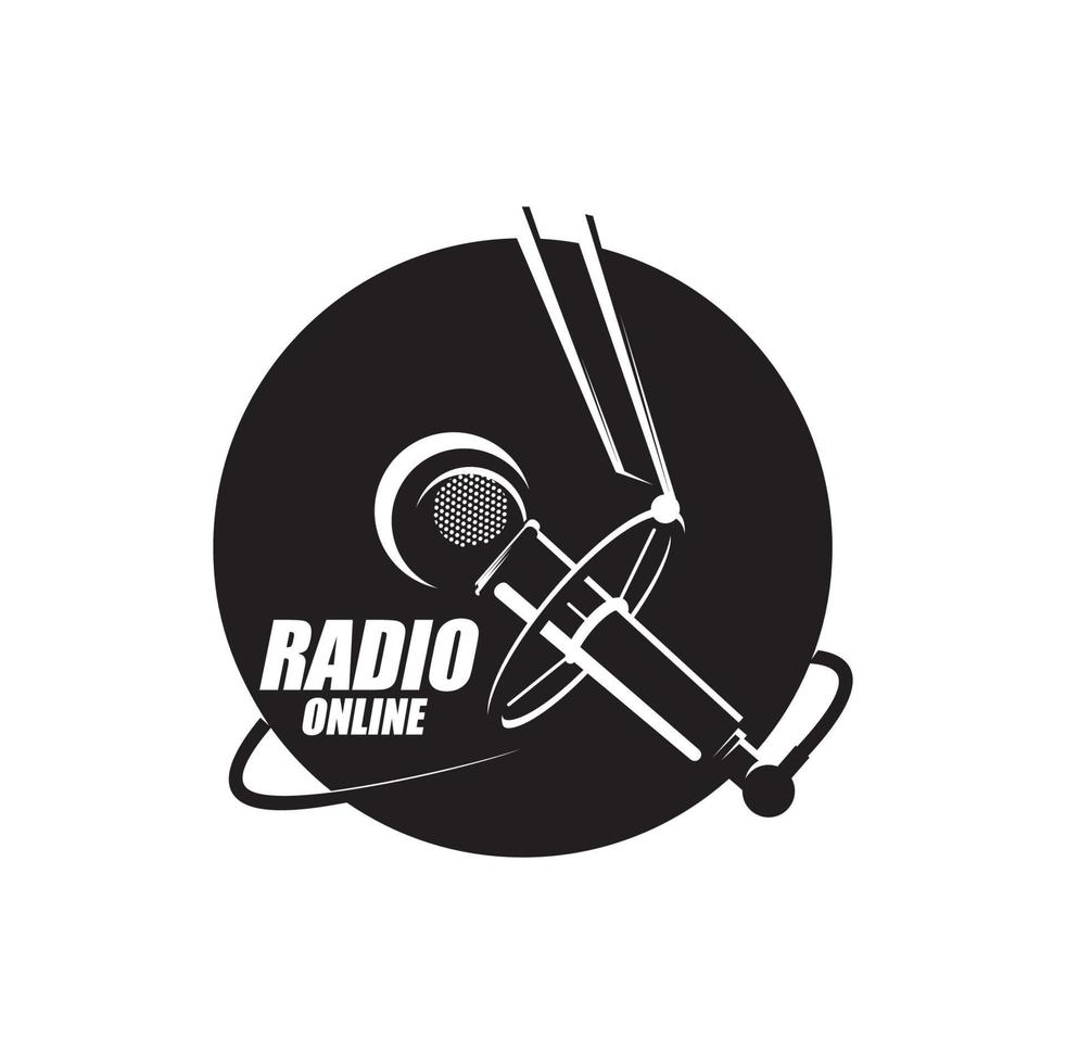 Online-Radio-Symbol, Radiosender, Podcast oder Musik vektor