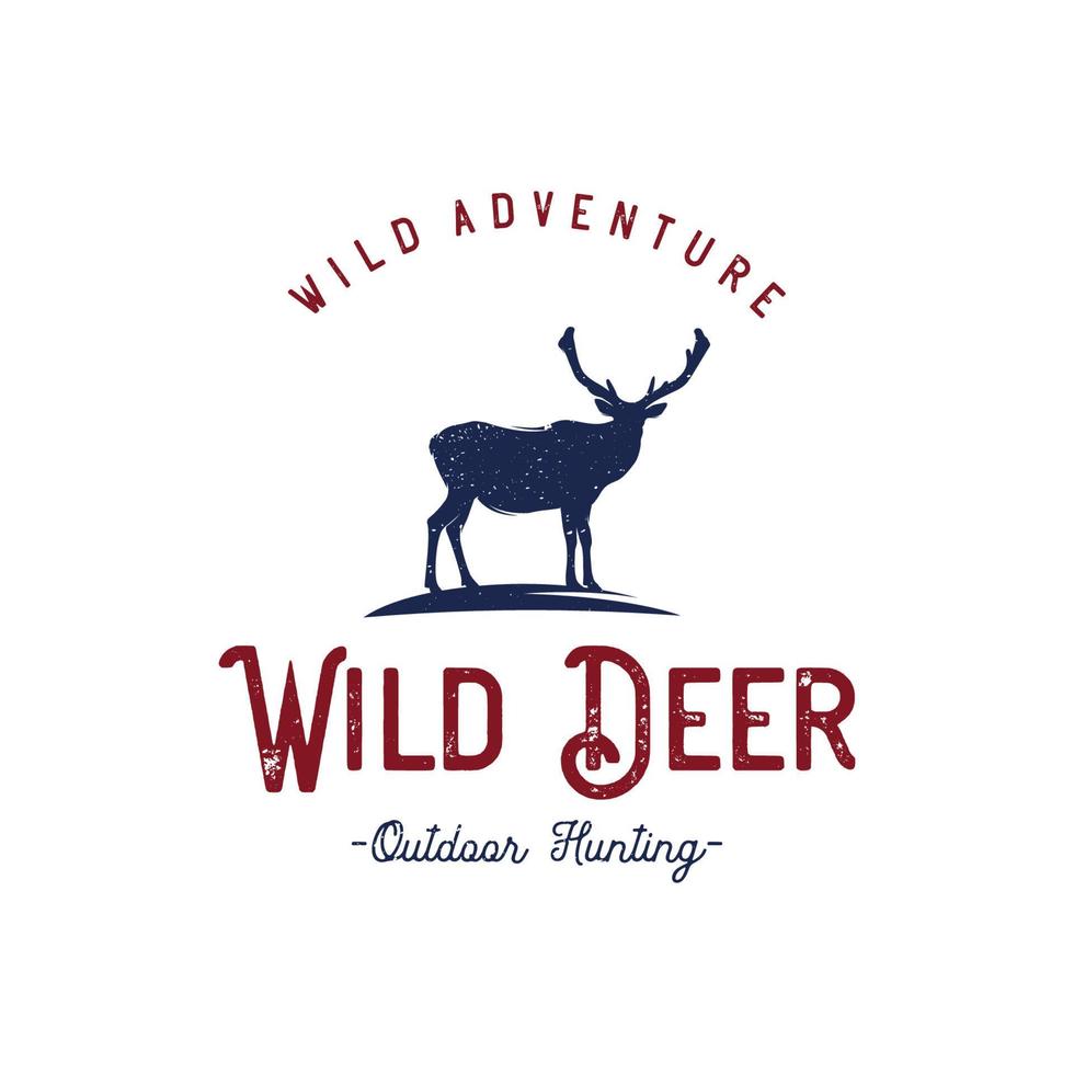 Expeditionsabenteuer Wildhirsch-Logo vektor