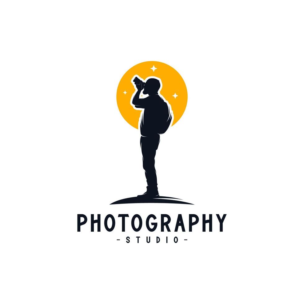 Fotograf Retro-Logo-Design, Kameramann-Symbol vektor