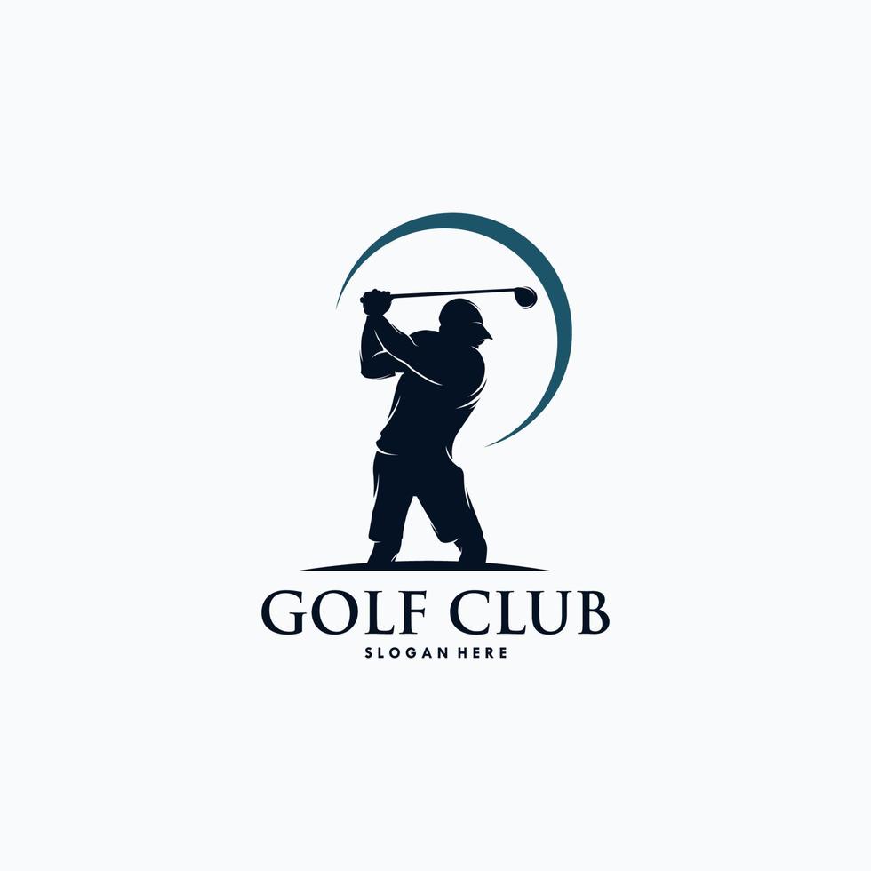 golf spelare logotyp design vektor