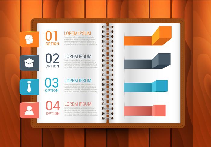 Gratis bok Infographics Vector