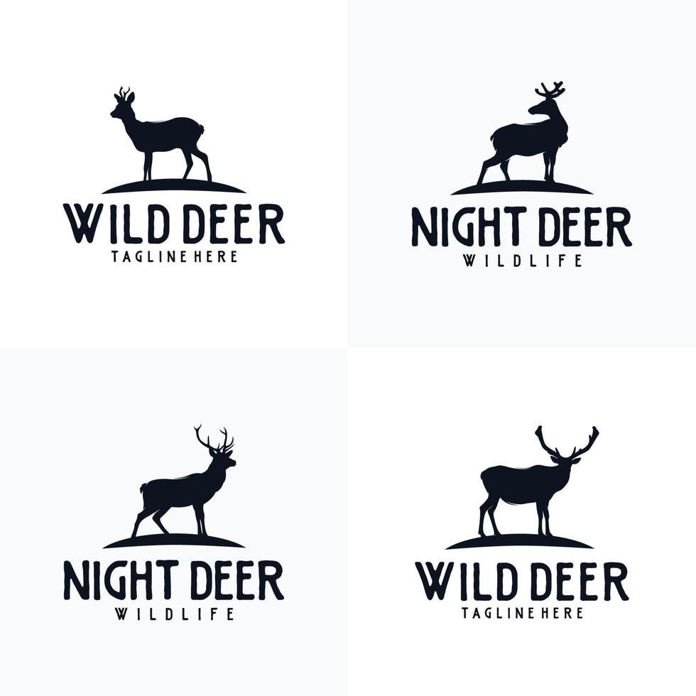 vild rådjur med logotyp design vektor