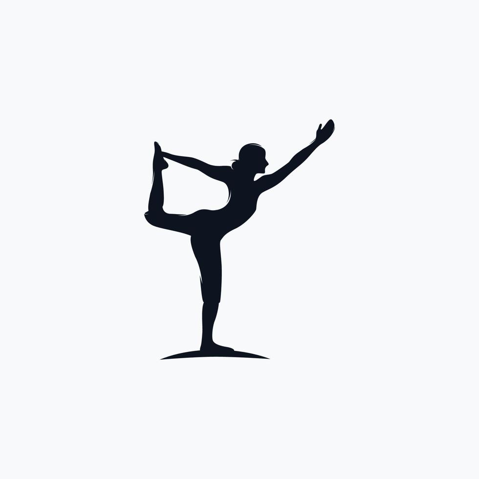 Fitness Gymnastik Logo Silhouette Sportlerin Vektor