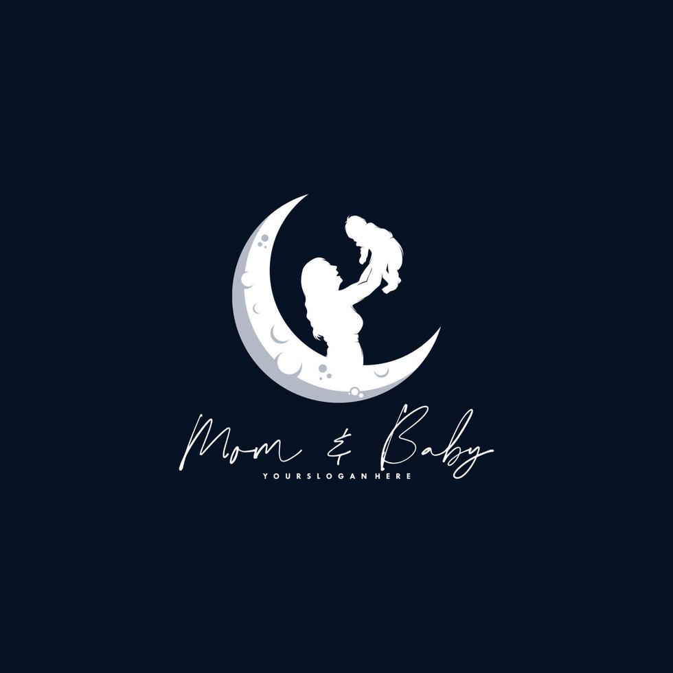 Mama und Baby-Logo-Design-Vektor vektor