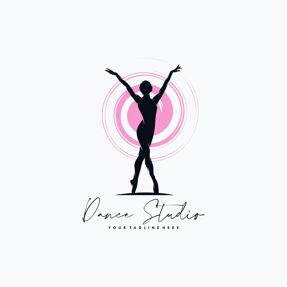 Fitness-Gymnastik-Logo-Silhouette-Vektor vektor