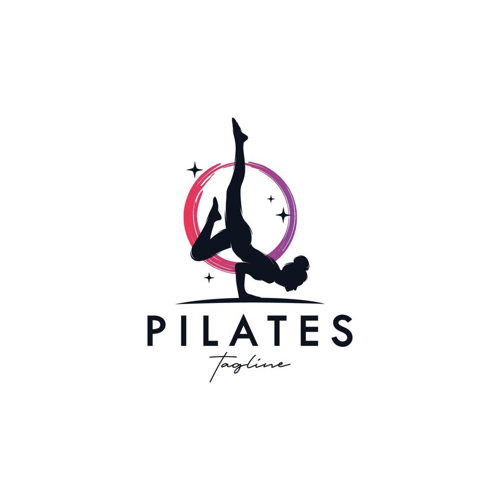 pilates yoga logotyp identitet design vektor