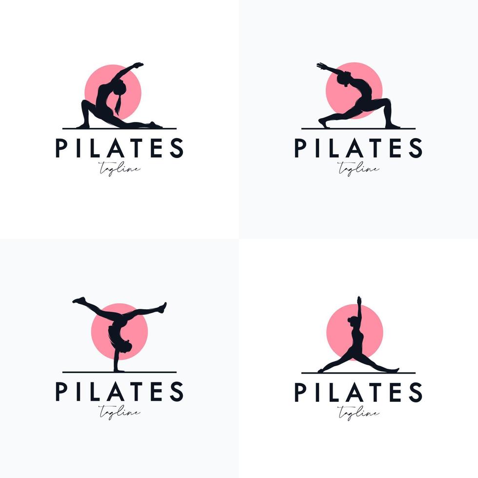 Pilates-Yoga-Logo-Identitätsdesign vektor