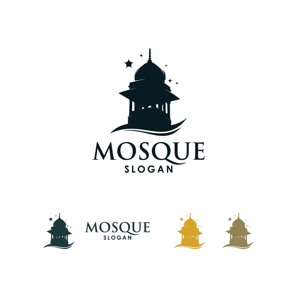 islamische Moschee-Logo-Vorlage Set-Design vektor
