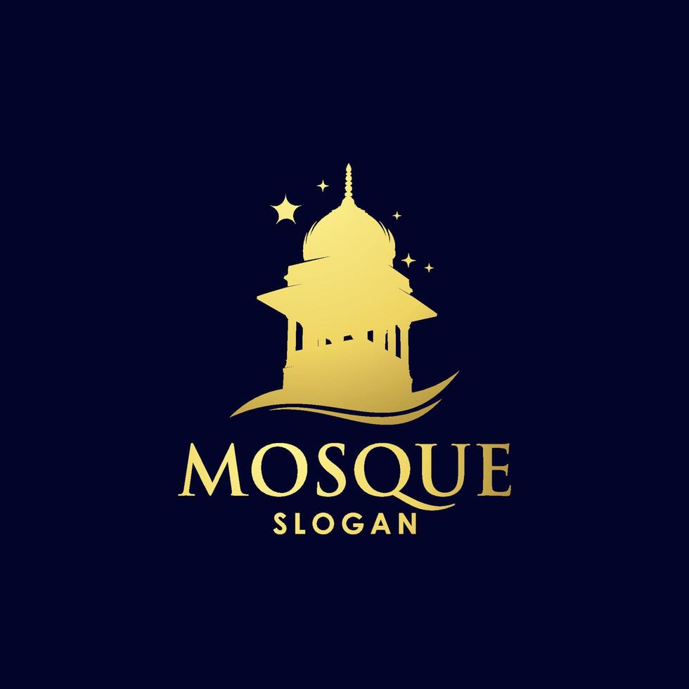 guld moské arkitektur konst logotyp vektor