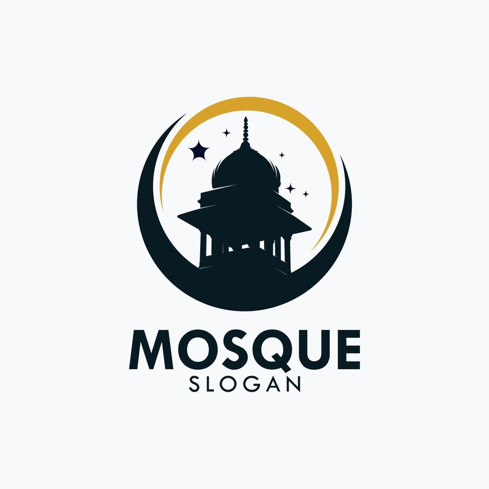 islamic moské logotyp mall design vektor