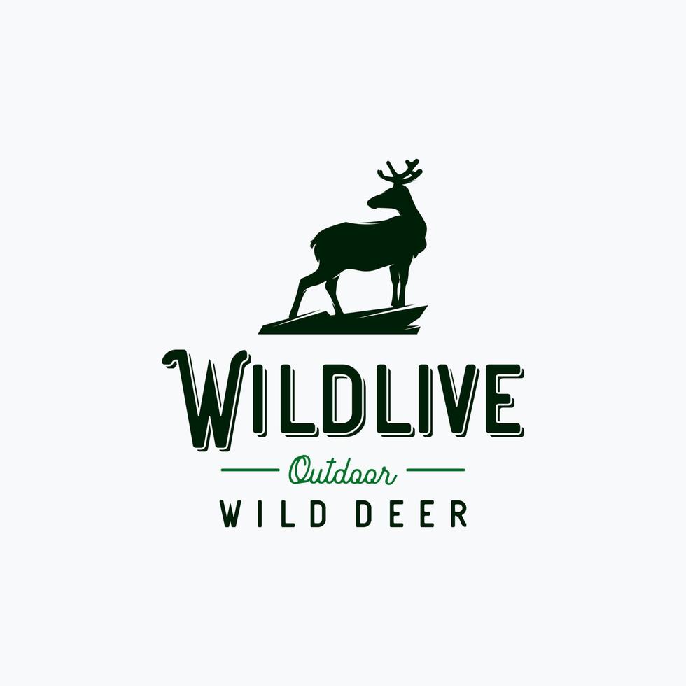 Expeditionsabenteuer Wildhirsch-Logo vektor