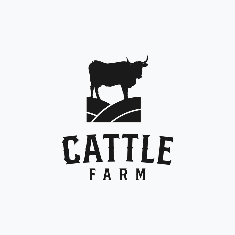 Farm-Symbol, Rinderfarm-Logo, Vektorgrafik-Design vektor