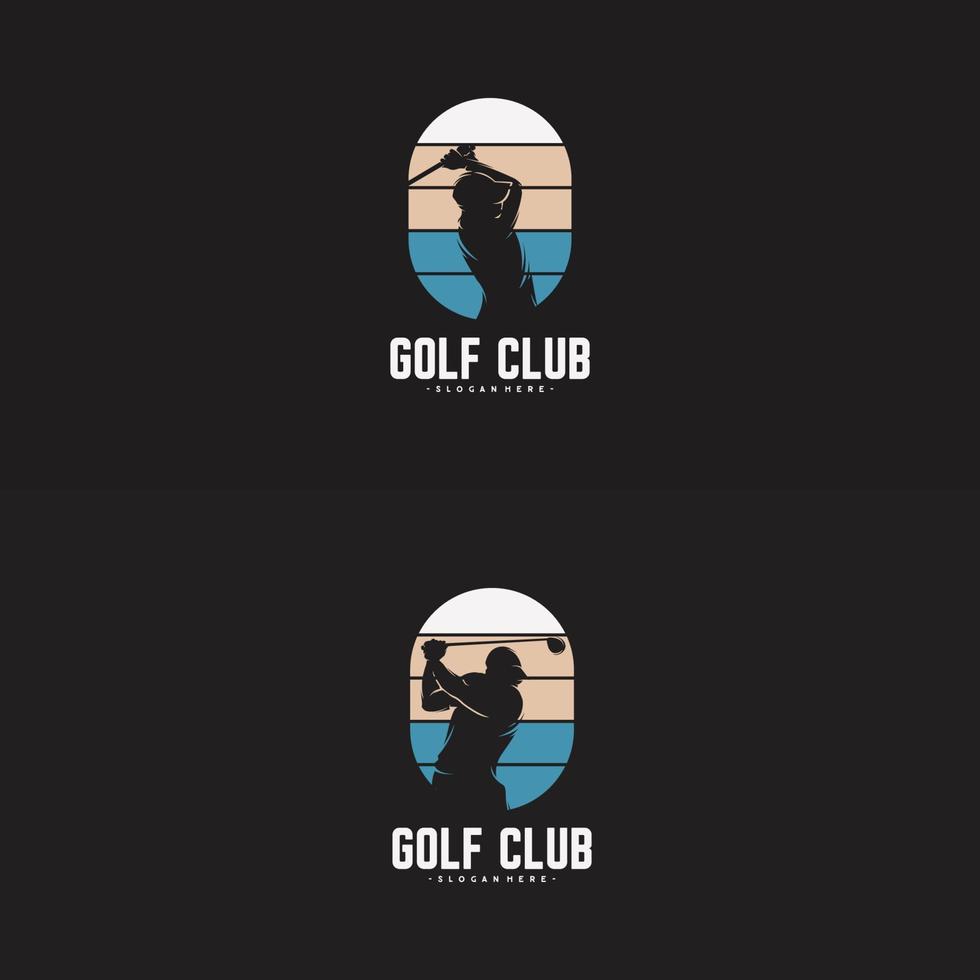 satz von golfspieler-logo-design-vorlage vektor