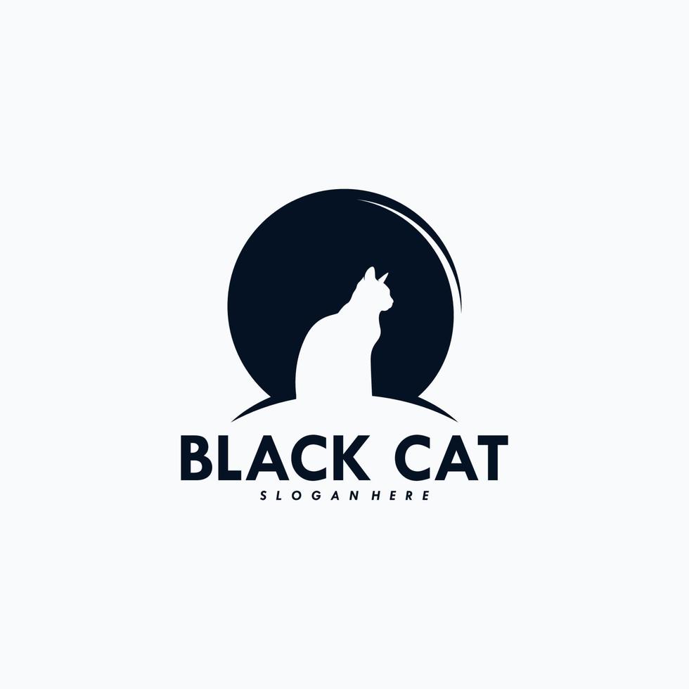 Logo-Designvektor der schwarzen Katze vektor
