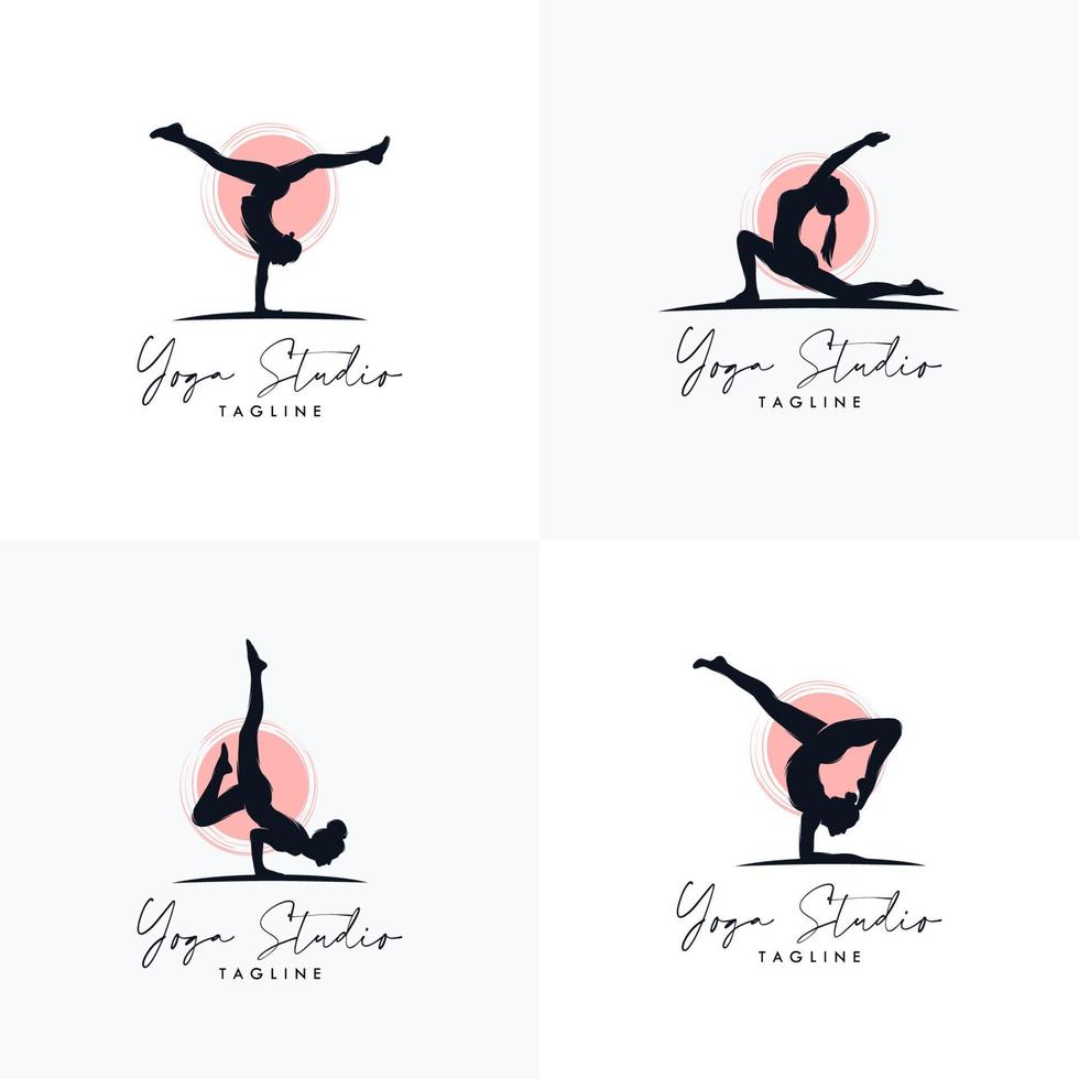 buntes abstraktes gymnastisches Logo-Symbol für Programme, Training vektor