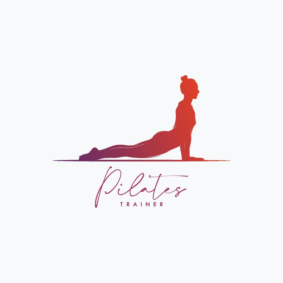 Trainer Pilates Frau Silhouette kreatives Vektor-Logo-Design vektor