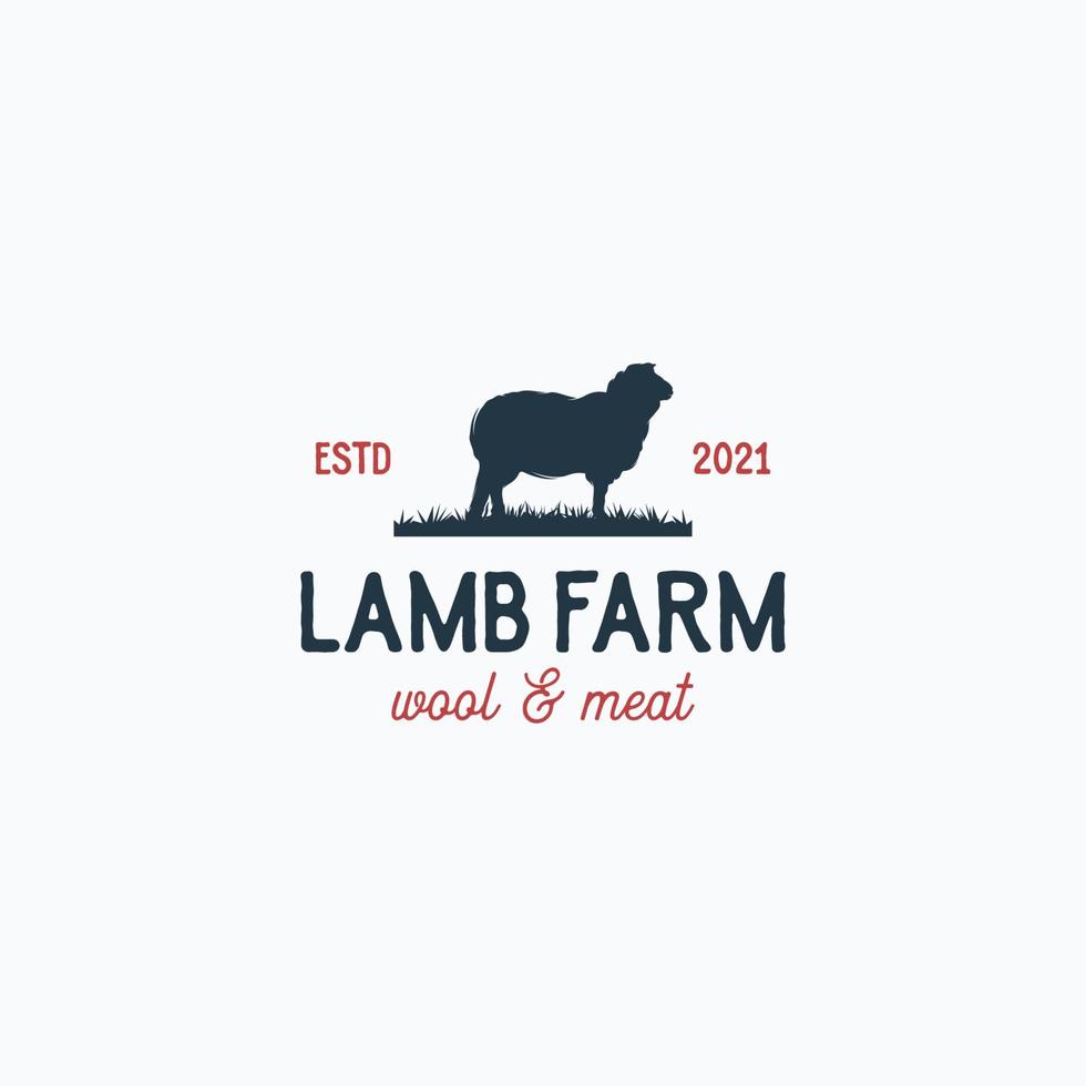 Bauernhof-Logo-Design-Konzept Lammfarm vektor