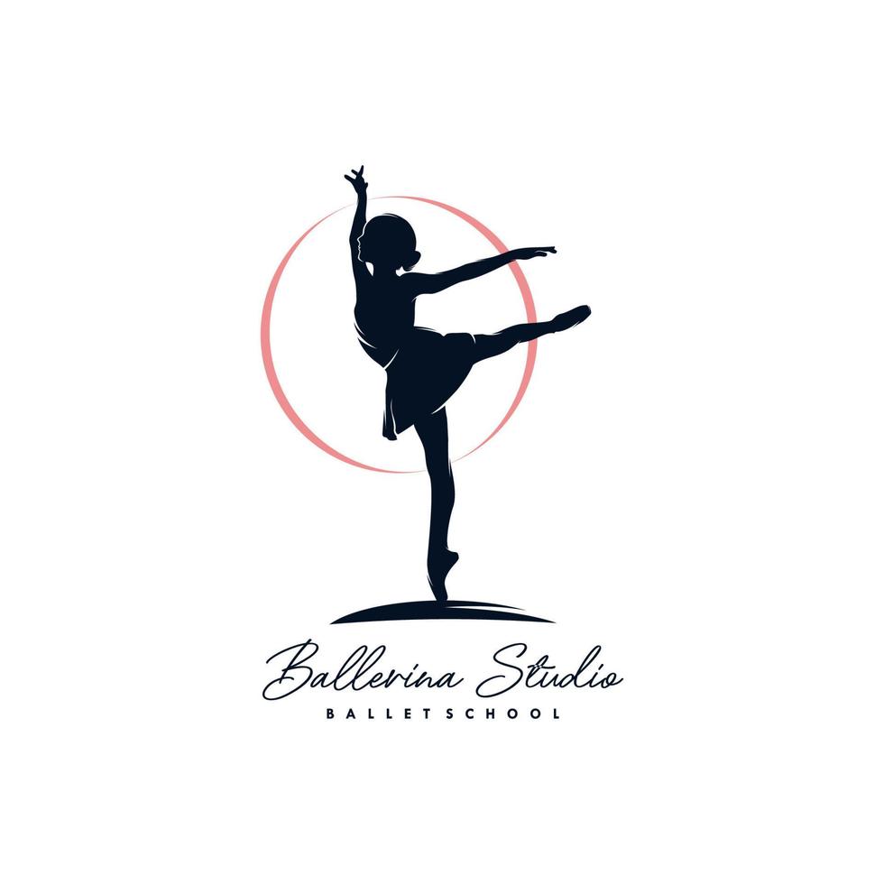 ballerina med band logotyp design mall vektor