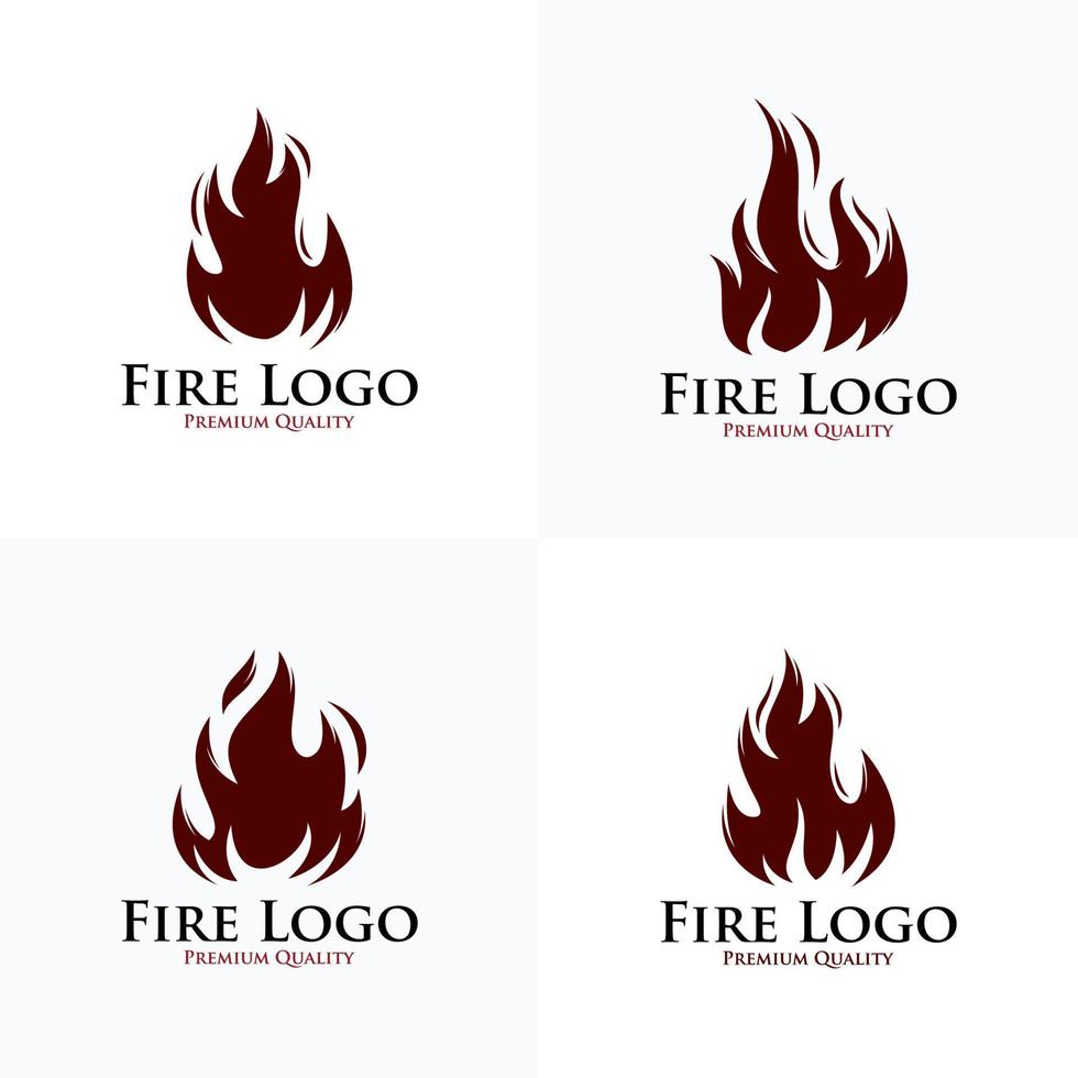 Sammlung von heißem, flammendem Logo-Design vektor