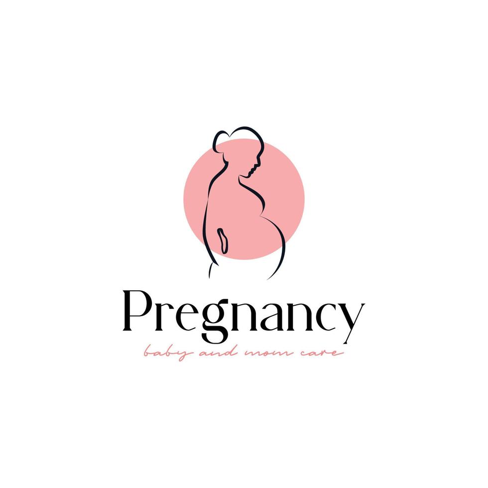 gravid kvinna logotyp vektor design