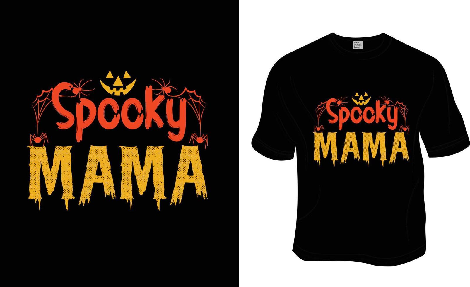 gruselige mama, halloween-t-shirt-design. druckfertig für Bekleidung, Poster und Illustrationen. moderner, einfacher T-Shirt-Vektor mit Schriftzug. vektor