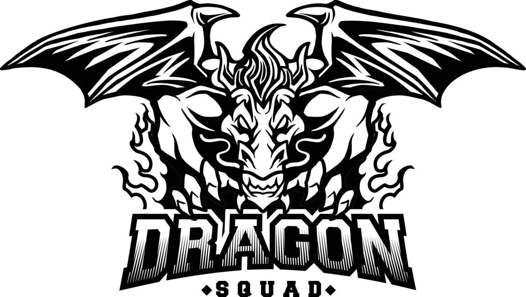 Dragon Squad Monster Silhouette Vektorgrafiken für Ihr Arbeitslogo, Maskottchen-Waren-T-Shirt, Aufkleber und Etikettendesigns, Poster, Grußkarten, die Unternehmen oder Marken bewerben. vektor