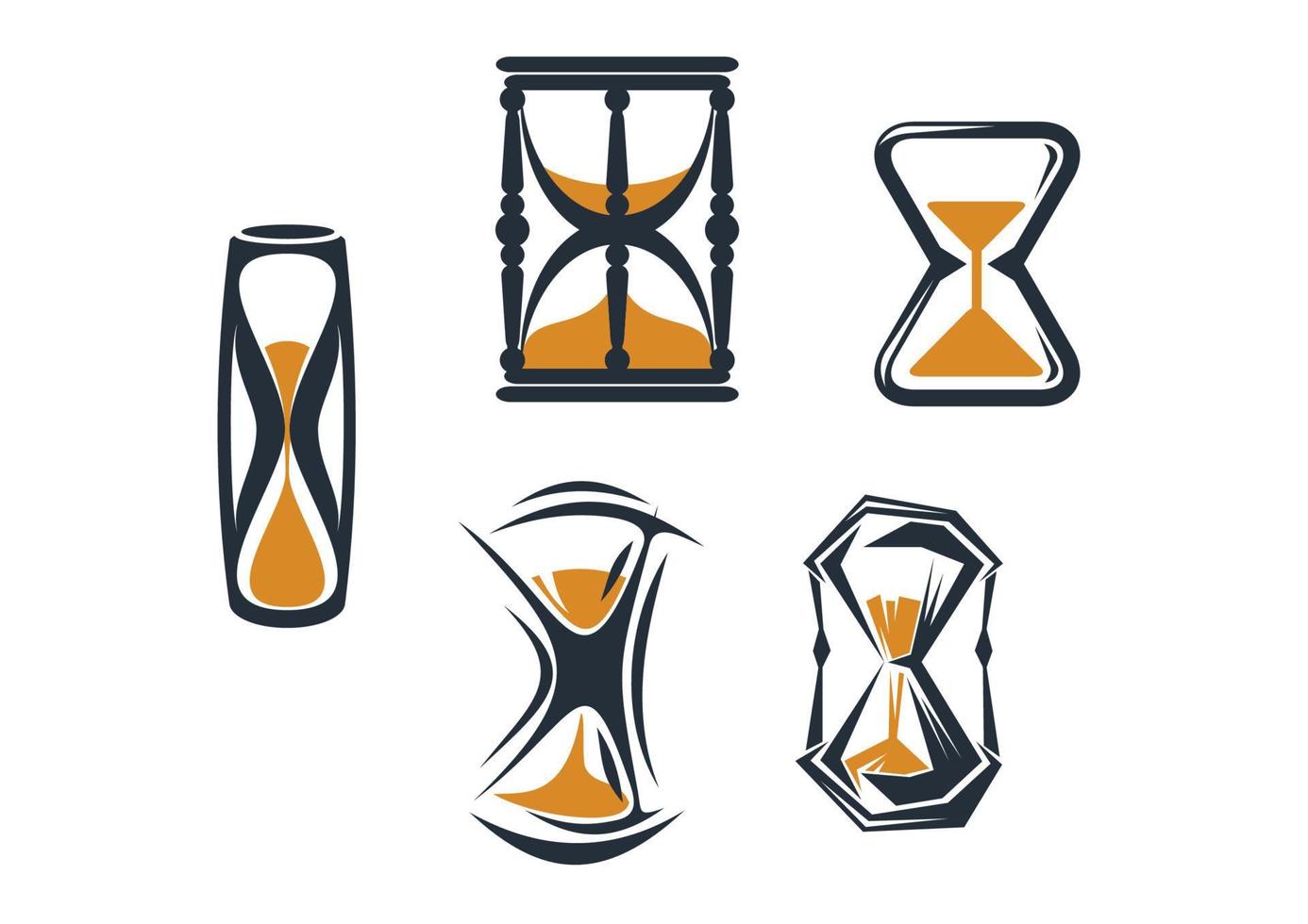 timglas och timglas symboler vektor