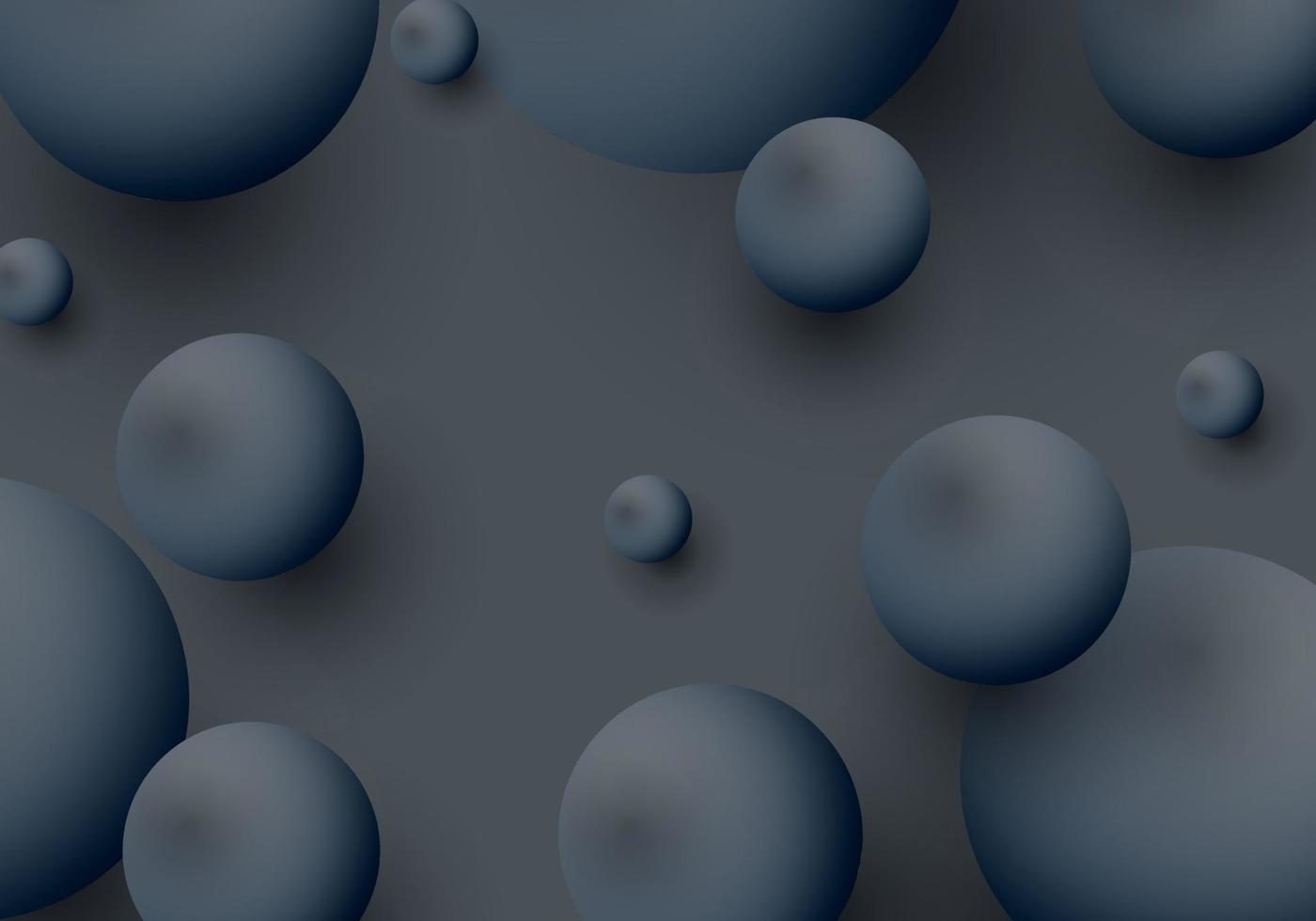 abstrakter 3d-Kugelcluster realistische Blasen formen dunkelgrauen Hintergrund mit Kopierraum für Text vektor