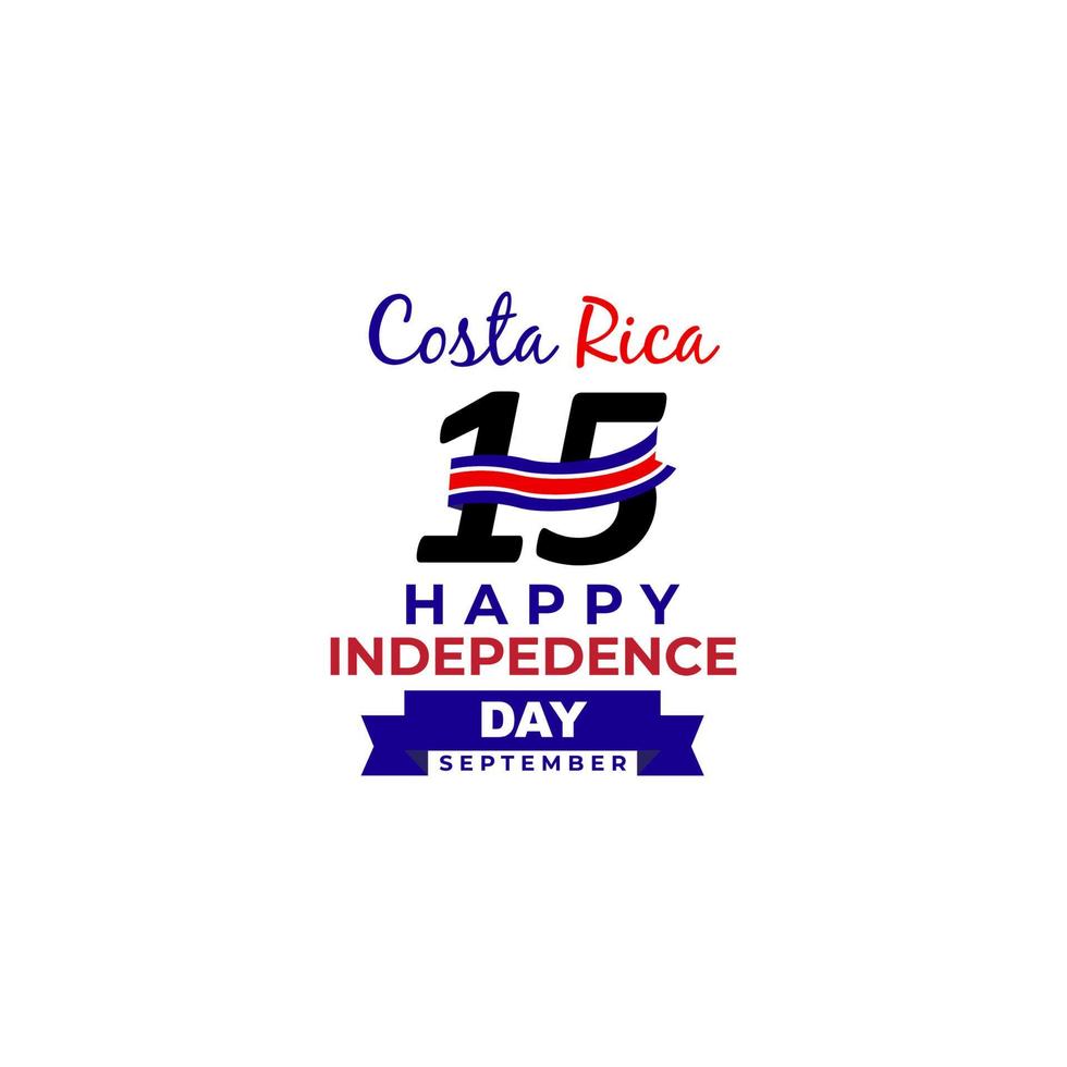 costa rica happy unabhängigkeitstag symbol logo vektor vorlage design illustration