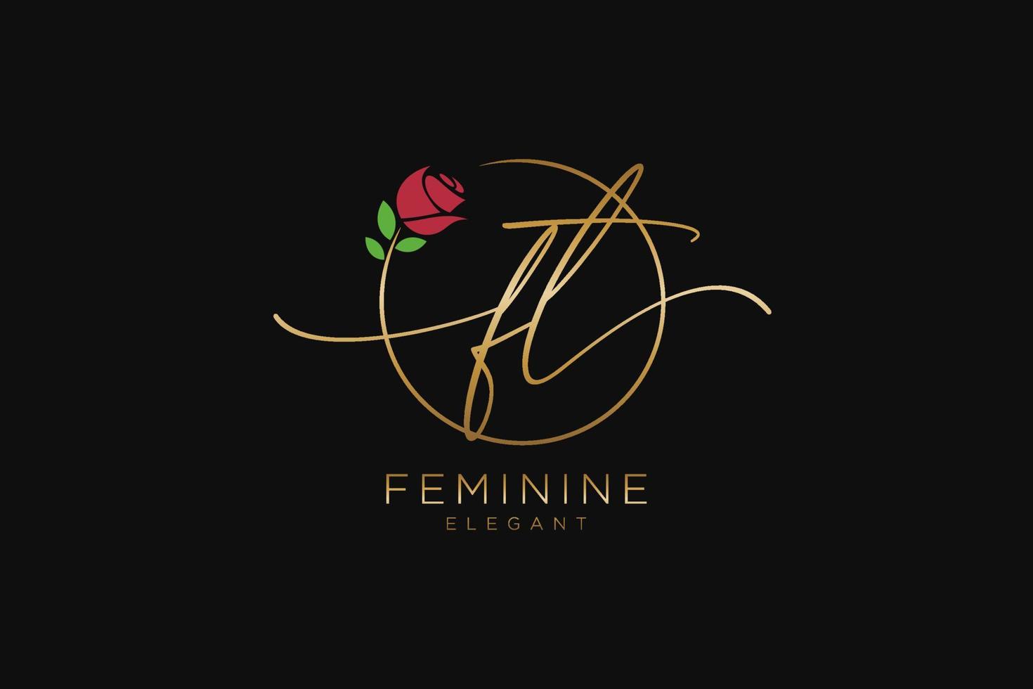 anfängliches feminines Logo-Schönheitsmonogramm und elegantes Logo-Design, Handschrift-Logo der Erstunterschrift, Hochzeit, Mode, Blumen und Pflanzen mit kreativer Vorlage. vektor