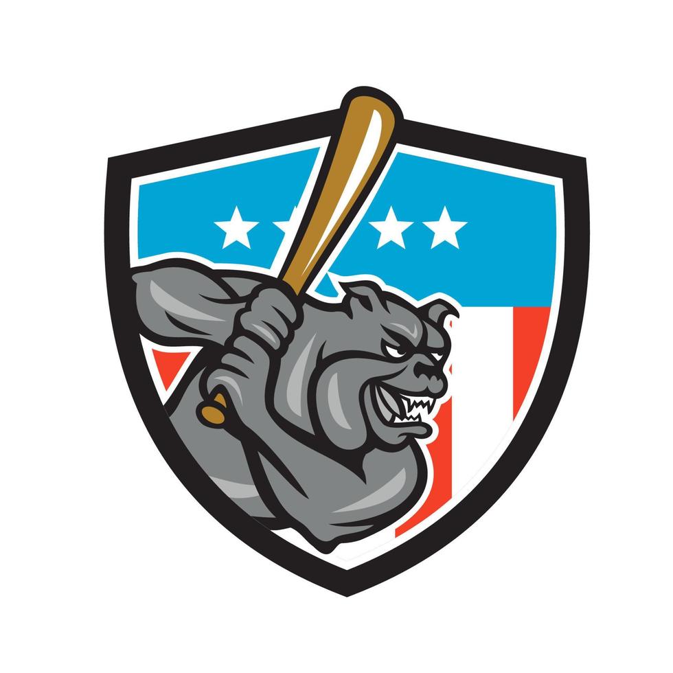 bulldogg baseboll vadd USA vapen tecknad serie vektor