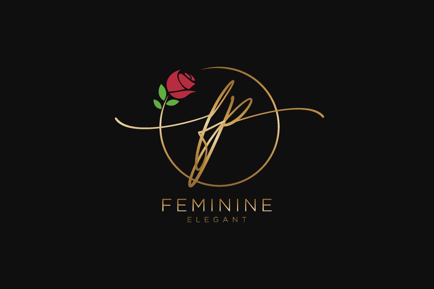 Initial fp feminines Logo Schönheitsmonogramm und elegantes Logo-Design, Handschrift-Logo der Erstunterschrift, Hochzeit, Mode, Blumen und Pflanzen mit kreativer Vorlage. vektor