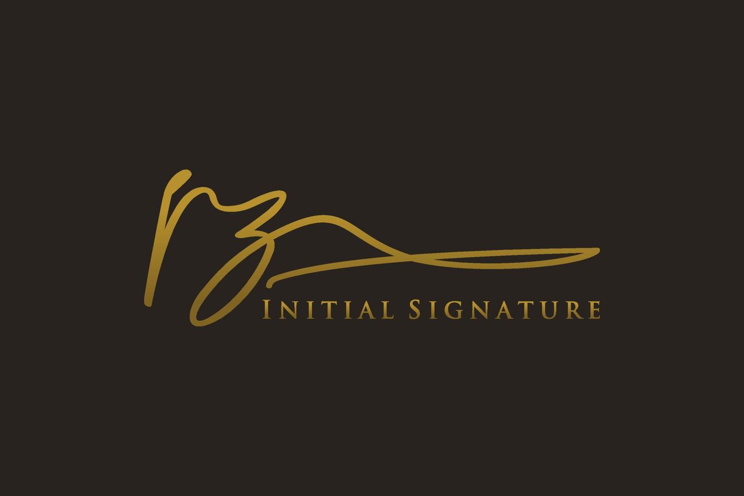 första pz brev signatur logotyp mall elegant design logotyp. hand dragen kalligrafi text vektor illustration.