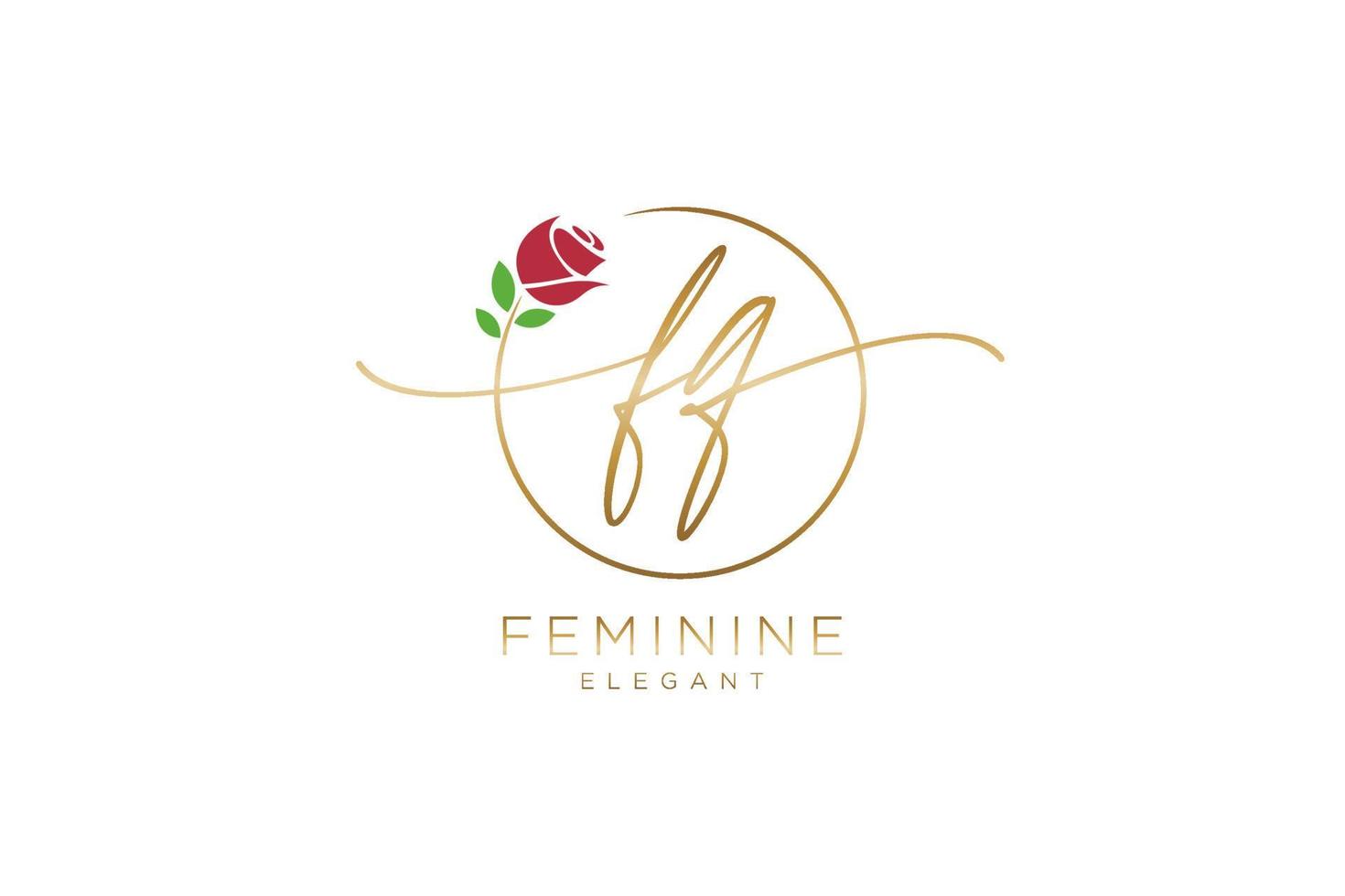 Initial fq feminines Logo Schönheitsmonogramm und elegantes Logo-Design, Handschrift-Logo der Erstunterschrift, Hochzeit, Mode, Blumen und Pflanzen mit kreativer Vorlage. vektor