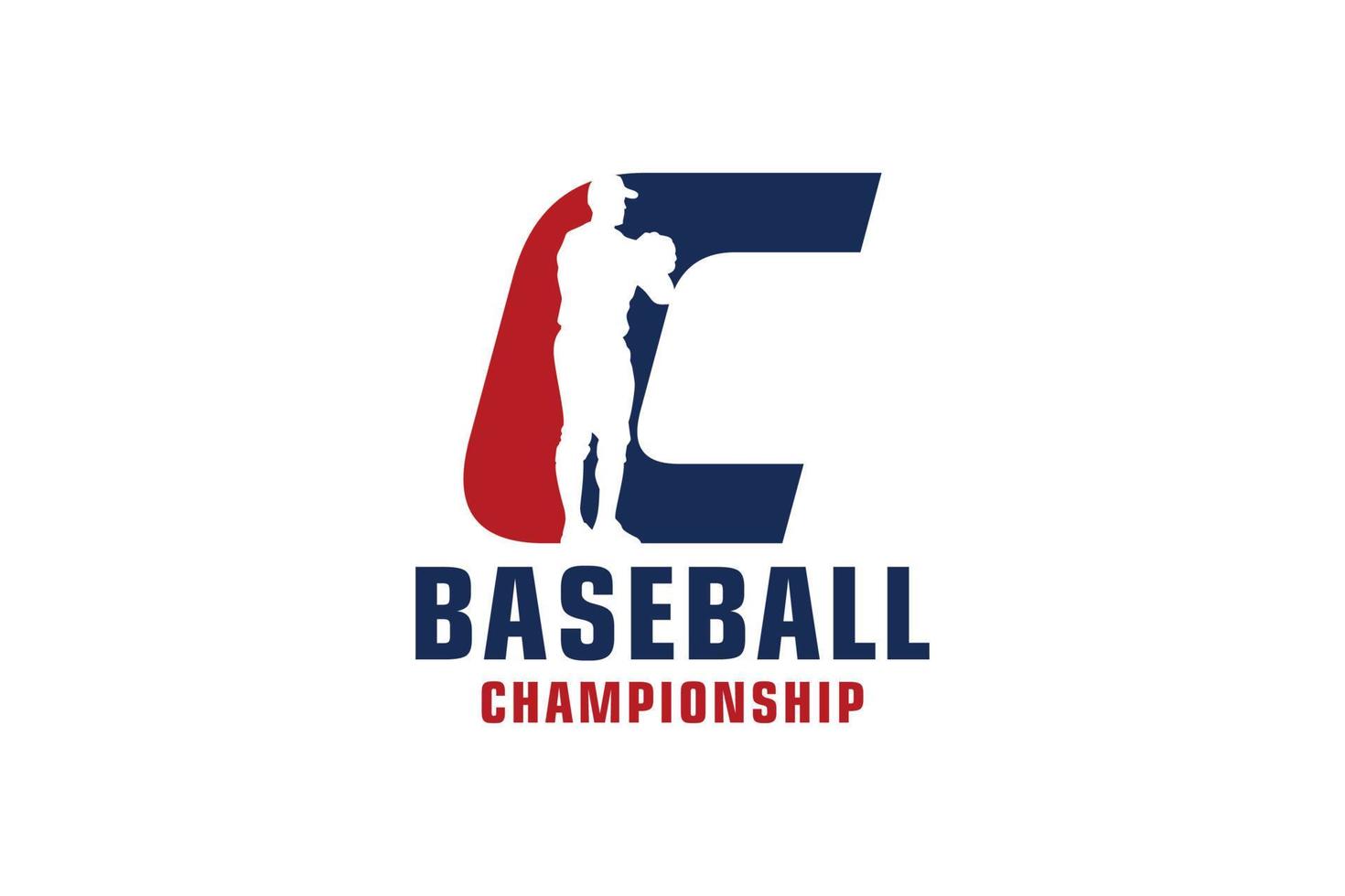 Buchstabe c mit Baseball-Logo-Design. Vektordesign-Vorlagenelemente für Sportteams oder Corporate Identity. vektor