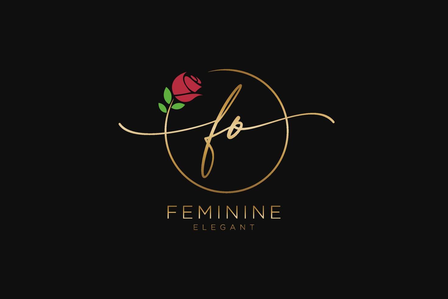 anfängliches feminines Logo Schönheitsmonogramm und elegantes Logo-Design, Handschrift-Logo der Erstunterschrift, Hochzeit, Mode, Blumen und Pflanzen mit kreativer Vorlage. vektor