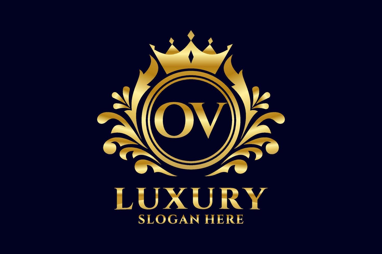 Royal Luxury Logo-Vorlage mit anfänglichem O-Buchstaben in Vektorgrafiken für luxuriöse Branding-Projekte und andere Vektorillustrationen. vektor