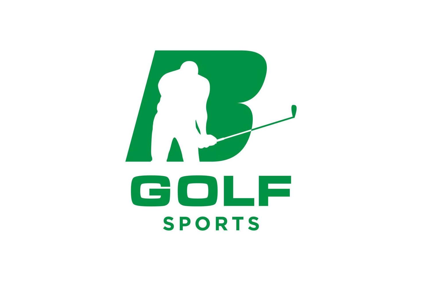 alfabetet bokstav ikon logotyp b för golf logo design vektor mall, vektor etikett för golf, logotyp för golfmästerskap, illustration, kreativ ikon, designkoncept